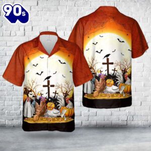 Halloween Chicken Hawaiian Shirt