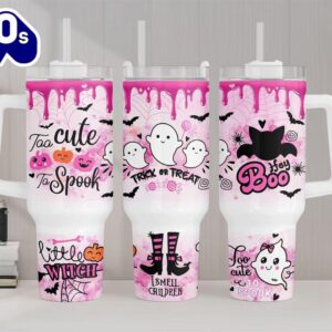 Halloween Cute Ghost Custom Stanley Cup 40 Oz Tumbler With Handle