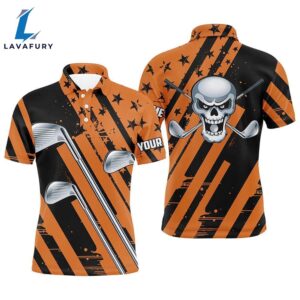 Halloween Golf Skull Orange And…