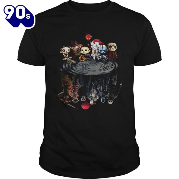 Halloween Horror Characters Movies Water Mirror Reflection Shirts