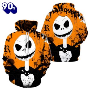 Merry Christmas  Halloween Jack Skelington Hoodie