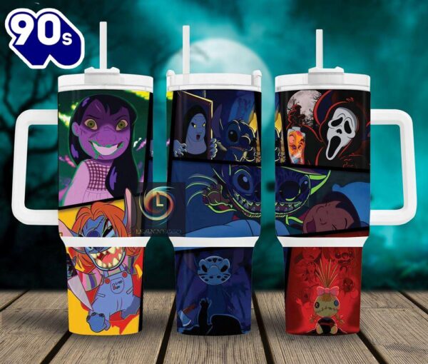 Halloween Lilo And Stitch Disney Cartoon Custom Stanley Cup 40 Oz Tumbler With Handle