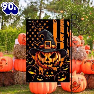 Halloween Halloween Pumpkin American Flag,…