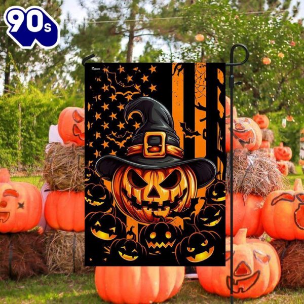 Halloween  Halloween Pumpkin American Flag, Halloween Garden Flags