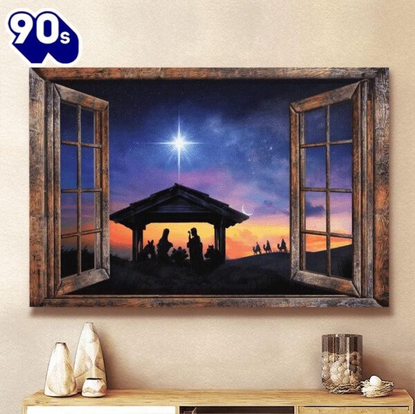Halo Night Jesus Canvas Wall Art  Poster Gift Christmas