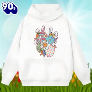 Happy Easter Day With Bunny Eggs Graphic Shirt