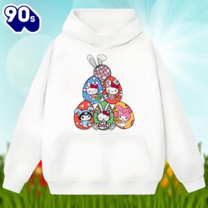 Happy Easter Day With Bunny Kitty Eggs Graphic Shirt