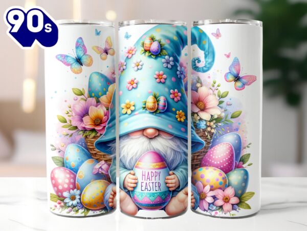 Happy Easter Gnome 20 Oz Skinny Tumbler  , Gnome Tumbler, Easter Tumbler