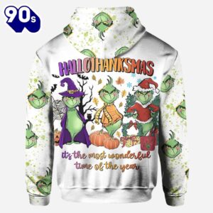 Happy Hallothanksmas - Personalized Grinch Christmas Hoodie and Leggings