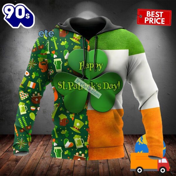 Happy St Patrick Day With Beer Green 3D Hoodie For Women 2025