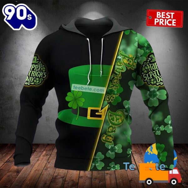 Happy St Patrick Day With Green Hat 3D Hoodie For Women 2025