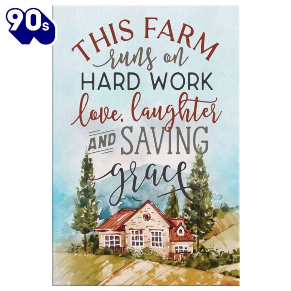 Hard Work Love Laughter And Saving Grace Canvas Wall Art Prints   Poster Gift Christmas