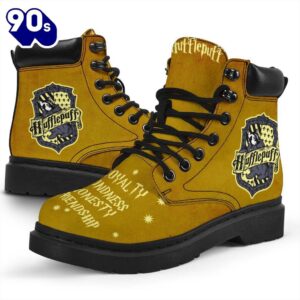 Harry Potter Hufflepuff Timbs Leather Boots Custom Shoes For Fan