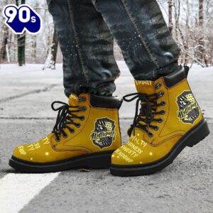 Harry Potter Hufflepuff Timbs Leather Boots Custom Shoes For Fan