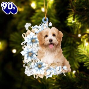 Havanese Flowers Moon Ornament, Gift…