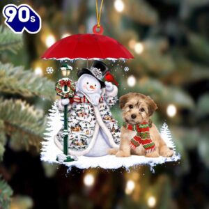 Havanese With Snowman Ornament, Gift…