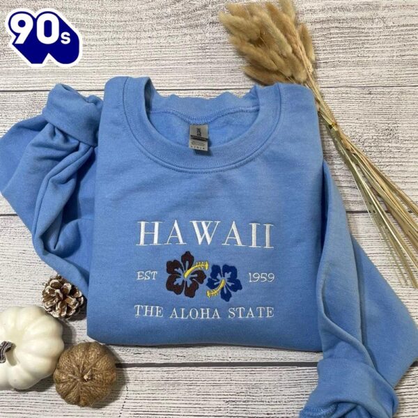 Hawaii Aloha Embroidered Sweatshirt Gift Christmas