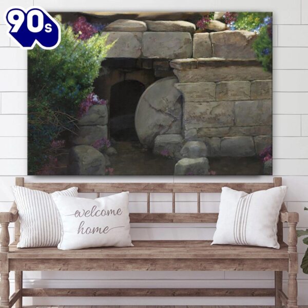 He Is Risen Empty Tomb Canvas Wall Art  Poster Gift Christmas