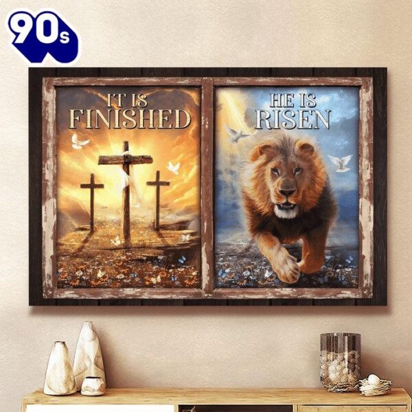 He Is Risen Jesus Canvas Wall Art  Poster Gift Christmas