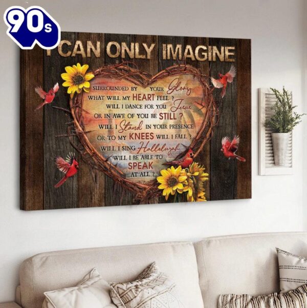 Heart Of Thorn Sunflower Red Cardinal I Can Only Imagine Canvas Wall Art   Poster Gift Christmas