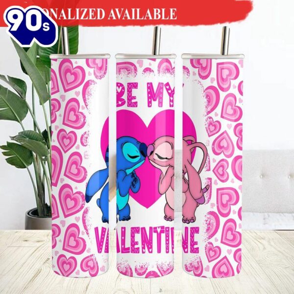 Heart Seamless Be My Valentine Tumbler Lilo Tumbler with Lid and Straw