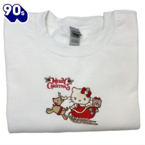 Hello Kitty Christmas Embroidered Trending Y2k Christmas Embroidered Shirt