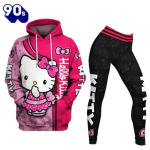 Hello Kitty Design Hoodie And Leggings Set