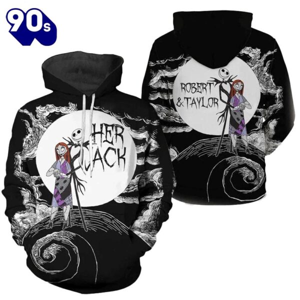 Merry Christmas  Her Jack His Sally Couple Hoodie