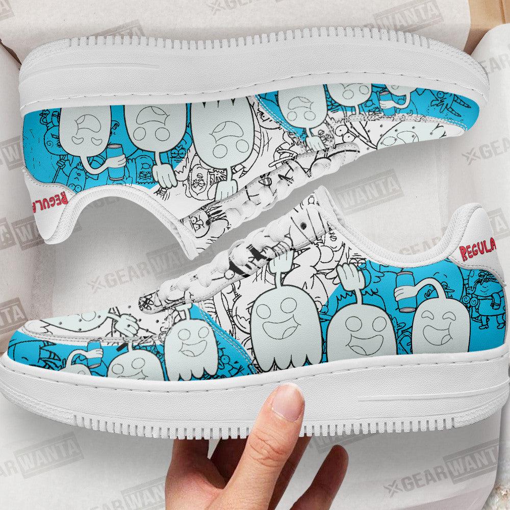 Hi Five Ghost Regular Show Air Sneakers Custom Cartoon Shoes Hi Five Ghost Regular Show Air Sneakers Custom Cartoon Shoes