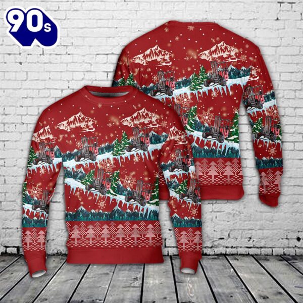 Hiab Usa Moffett M8nx Forklift Christmas Sweater 1