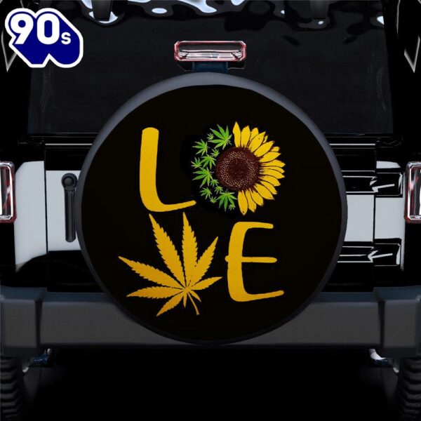 Hippie Flower, Sunflower Cat Car Spare Tire Cover Gift For Campers