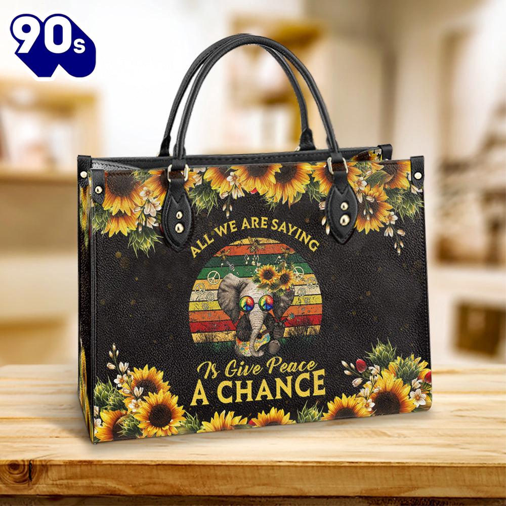 Hippie Give Peace A Chance 2 Leather Bag Christ Gifts Leather Bags Gift For Women Christmas Hippie Give Peace A Chance 2 Leather Bag Christ Gifts Leather Bags Gift For Women Christmas