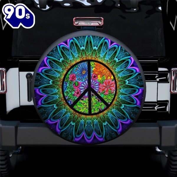 Hippie Tire Covers Hippie Rainbow Colorful Sunflower Car Spare Tire Covers Gift For Campers