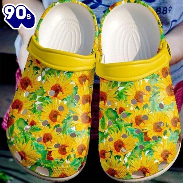 Hippie Sunflowers Classic Clogs Shoes