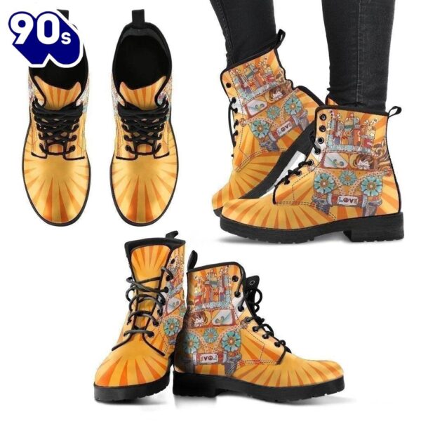 Hippie Van Women’s Leather Leather Boots Funny Gift Idea