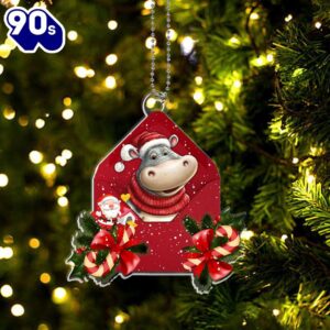 Hippopotamus Christmas Letter Ornament