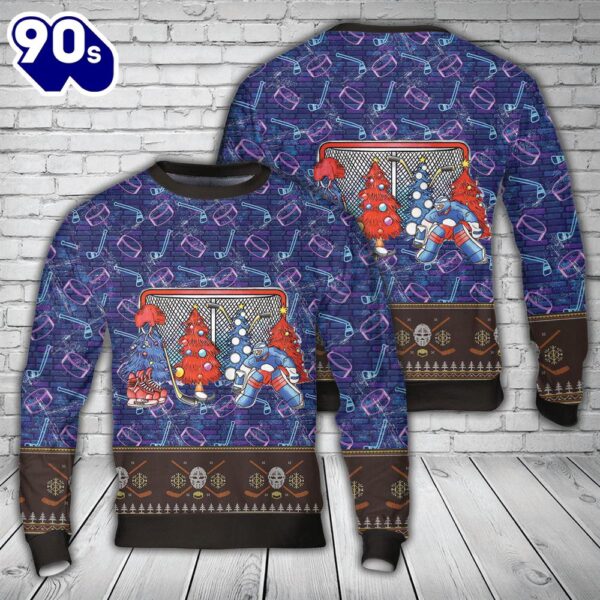 Hockey Christmas Trees Sweater