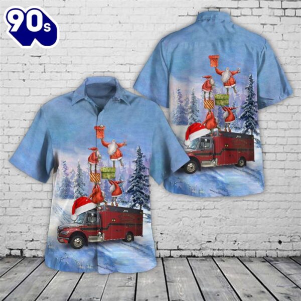 Hollywood Fire Department, Hollywood, FLorida Christmas Hawaiian Shirt