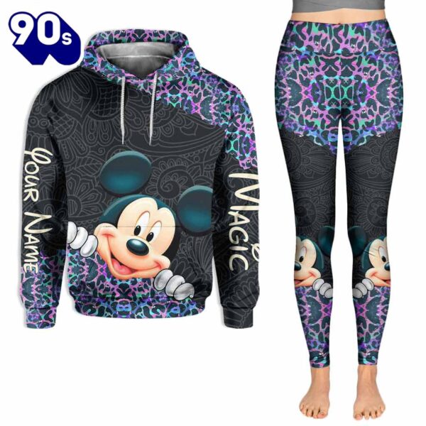 Holographic Leopard Mickey Mouse Ears – Personalized Hoodie and Leggings