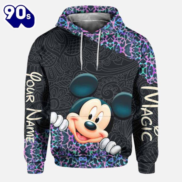 Holographic Leopard Mickey Mouse Ears – Personalized Hoodie and Leggings