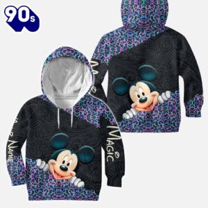 Holographic Leopard Mickey Mouse Ears - Personalized Hoodie and Leggings