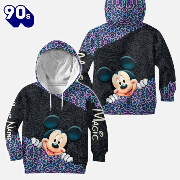 Holographic Leopard Mickey Mouse Ears – Personalized Hoodie and Leggings