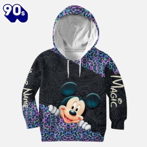 Holographic Leopard Mickey Mouse Ears - Personalized Hoodie and Leggings