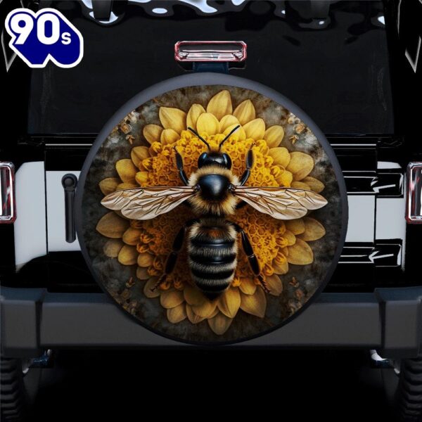 Hippie Tire Covers Honey Bee 3d Sunflower Car Spare Tire Covers Gift For Campers