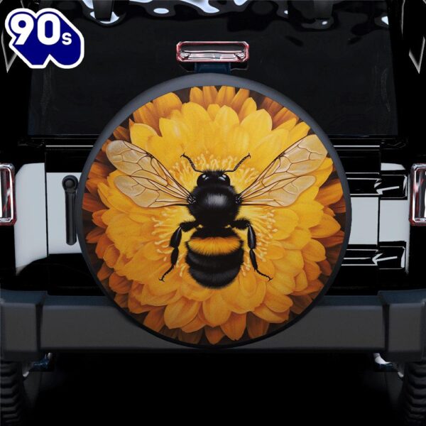 Hippie Tire Covers Honey Bee Sunflower Car Spare Tire Covers Gift For Campers