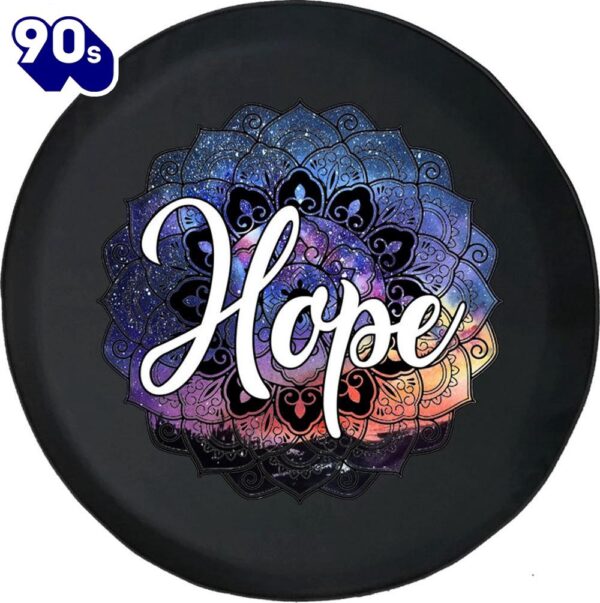 Hope Galaxy Print Tire Cover – Religious Christian Spare Tire Cover Car Decor