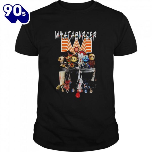 Horror Movies Characters Chibi Water Reflection Mirror Whataburger Logo Halloween Shirts