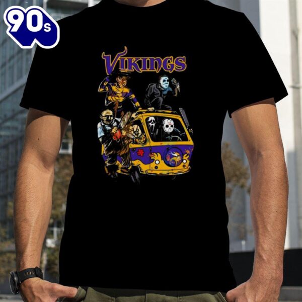 Horror Movies Characters Minnesota Vikings Football Halloween 2024 Shirts