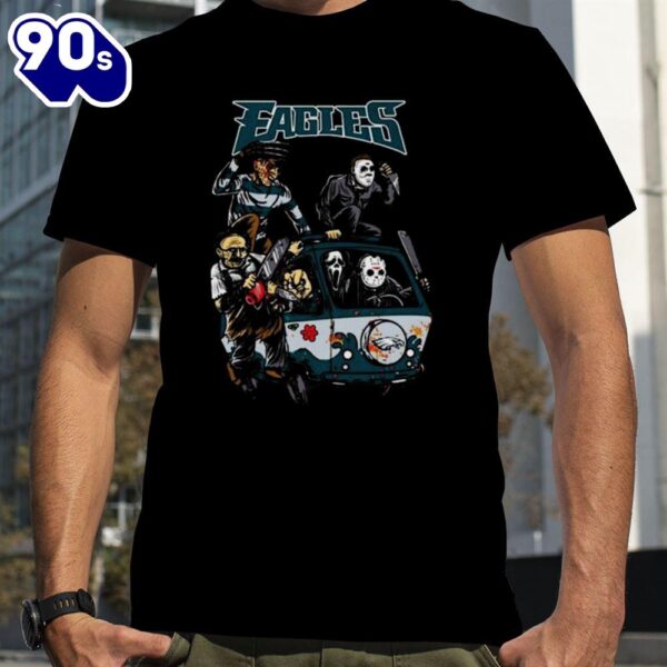 Horror Movies Characters Philadelphia Eagles Football Halloween 2024 Shirts