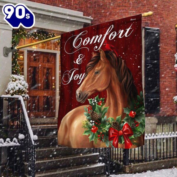 Horse Christmas Comfort And Joy Flag  Decorate For Christmas